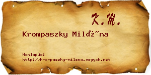 Krompaszky Miléna névjegykártya